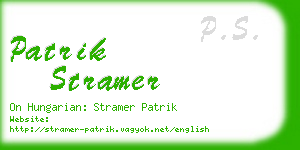 patrik stramer business card